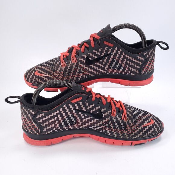 Nike Free 5.0 TR Fit 4 Athletic Running Shoe Womens Size 8 629832-005 Black Red - Picture 5 of 9